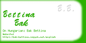 bettina bak business card